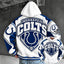 Indianapolis Colts Retro Varsity Color Block Back Print Pullover Hoodie