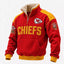Kansas City Chiefs Red Sherpa Lined Stand Collar Quarter Zip Pullover Sweatshirt