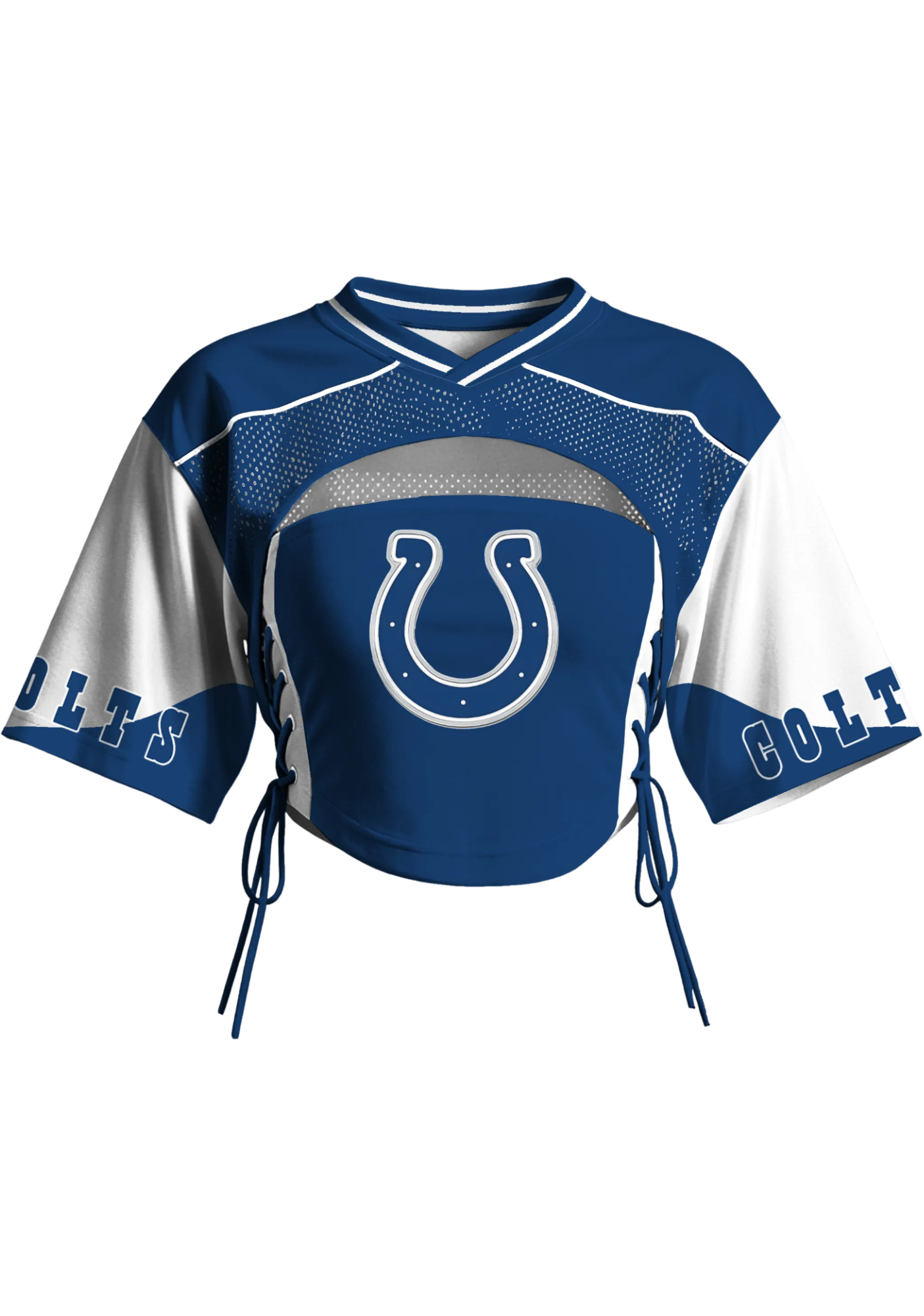 Indianapolis Colts Women Lace Up Cutout Cropped NFL Jersey Main image
