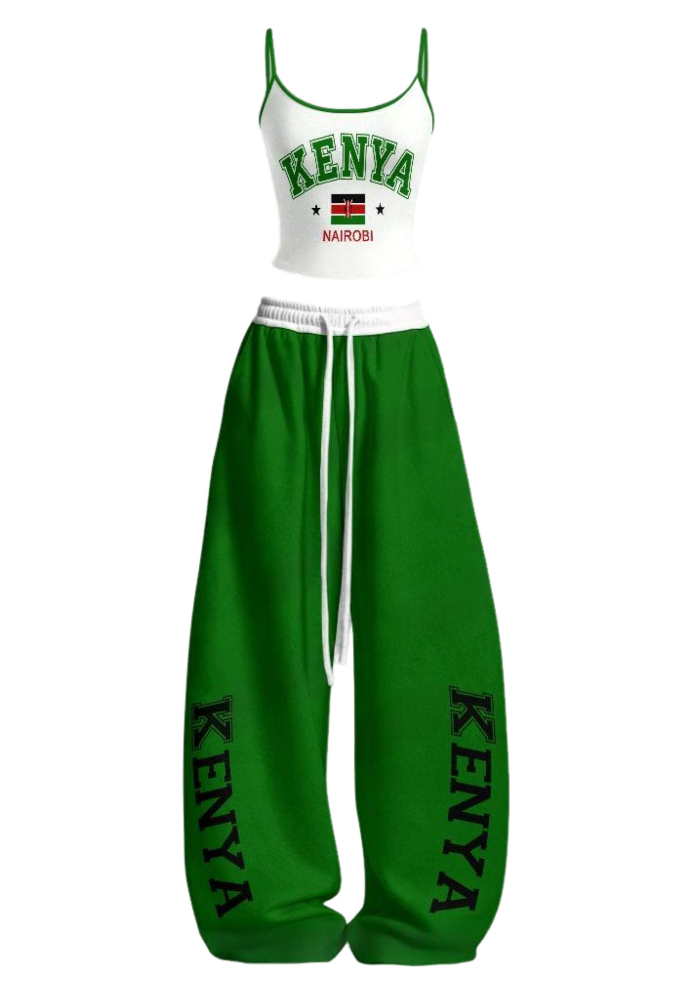 Kenya Nairobi Flag Tops & Elasticated Trousers Two-Piece Set Main image