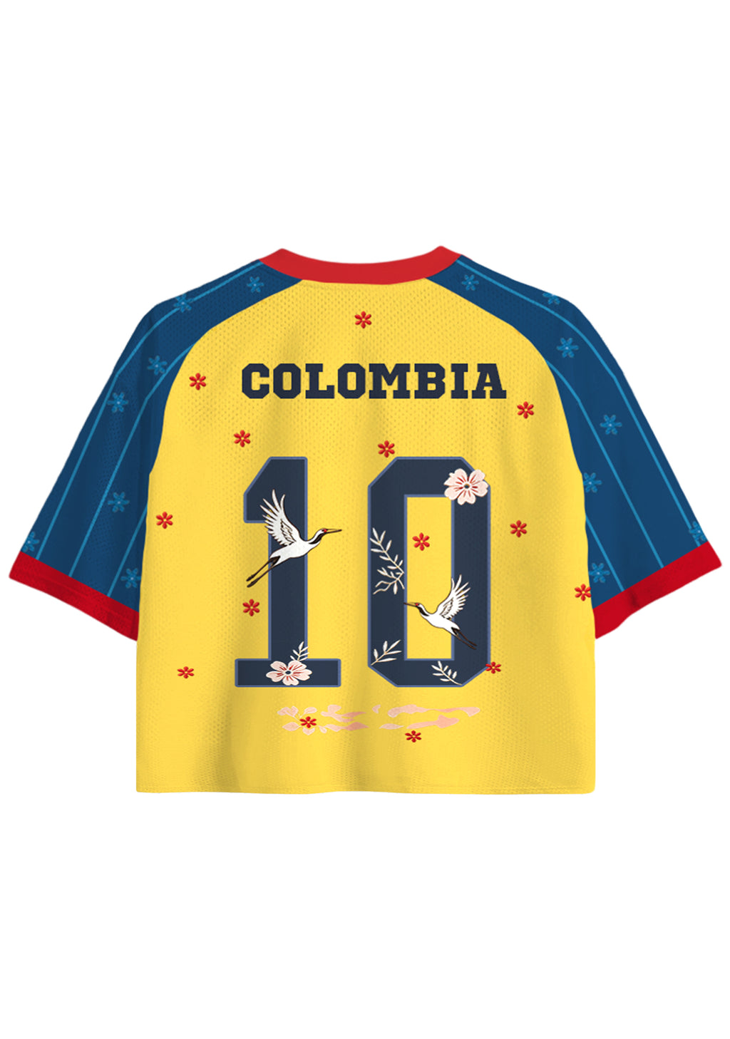 My Colombia #10 Floral Cropped Mesh Jersey Shirt