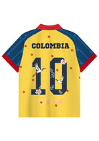 My Colombia #10 Floral Collared Soccer Jersey