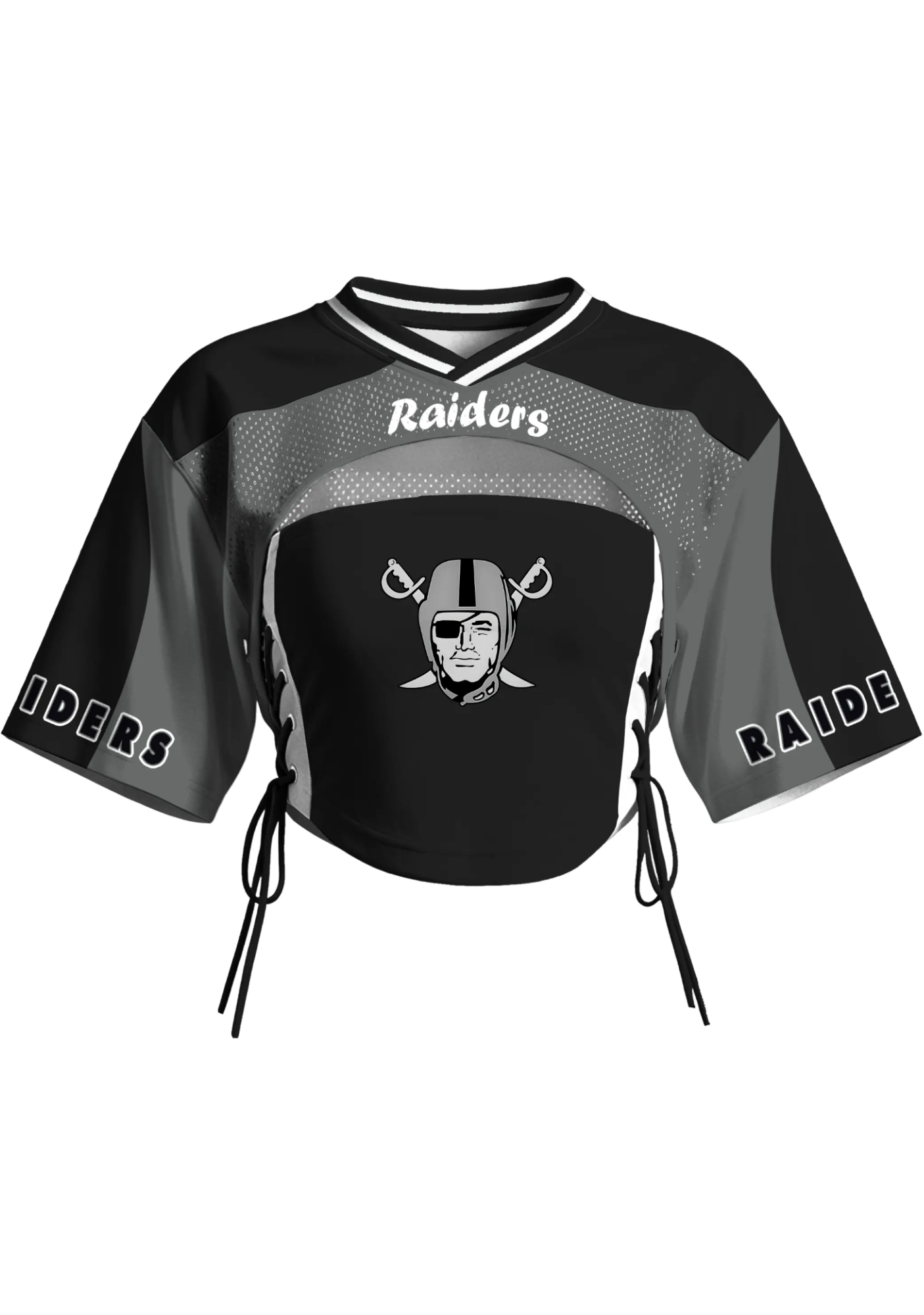 Las Vegas Raiders Women Lace Up Cutout Crop NFL Jersey