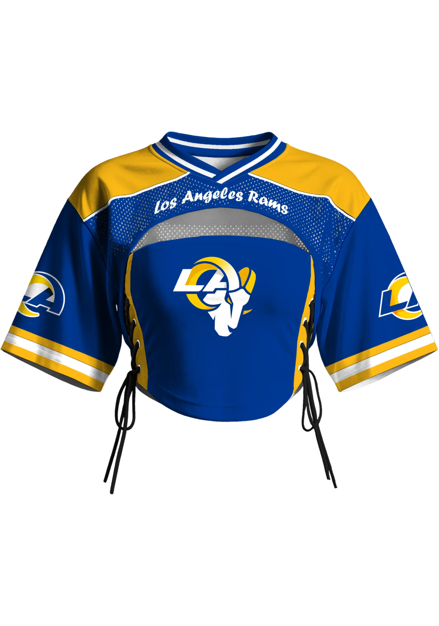 Los Angeles Rams Women Lace Up Cutout Crop NFL Mesh Jersey Main image