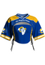 Los Angeles Rams Women Lace Up Cutout Crop NFL Mesh Jersey