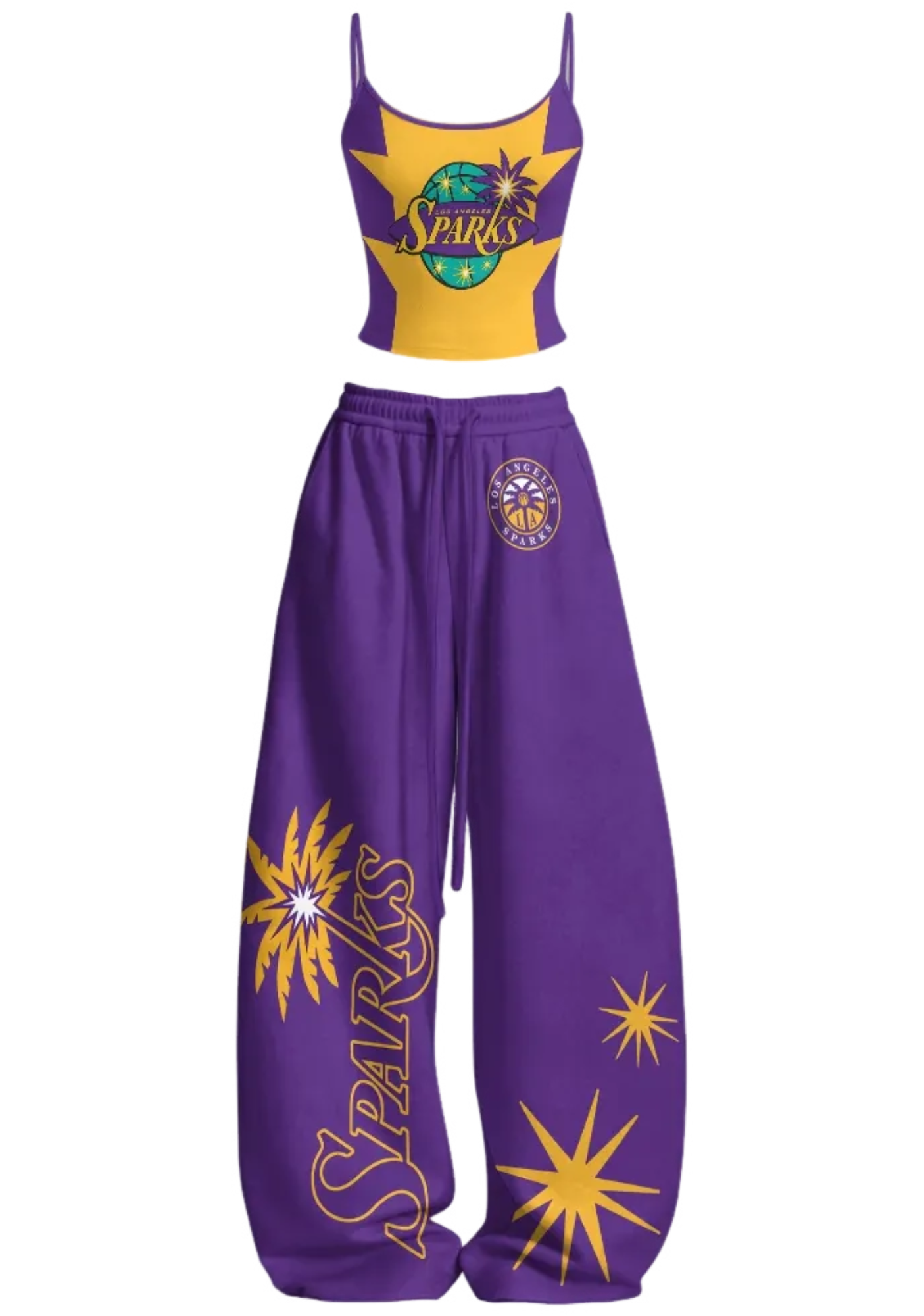Los Angeles Sparks Tops & Elasticated Trousers Two-Piece Set
