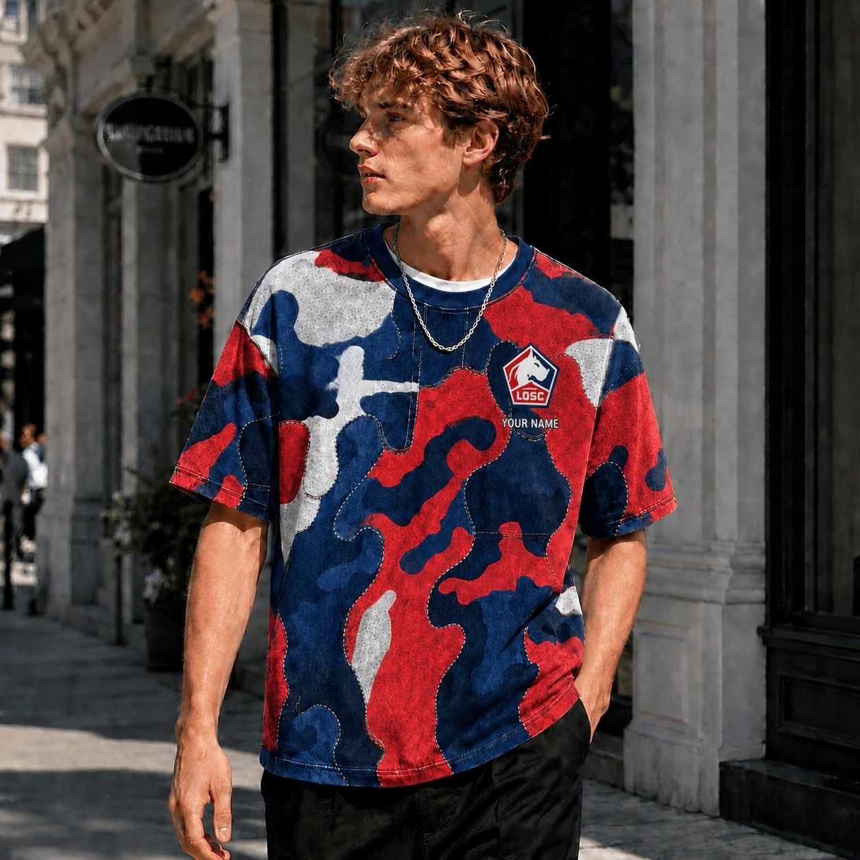 LOSC Lille Red Blue T Shirt Custom Name For Fan