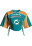 Miami Dolphins Women Lace Up Cutout Crop NFL Jersey