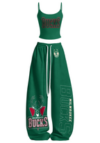 Milwaukee Bucks Tops & Elasticated Trousers Two-Piece Set