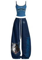 Minnesota Timberwolves Tops & Elasticated Trousers Two-Piece Set