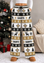 Womens New Orleans Saints Christmas Wide Leg Pants