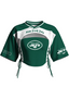 New York Jets Women Lace Up Cutout Cropped NFL Jersey