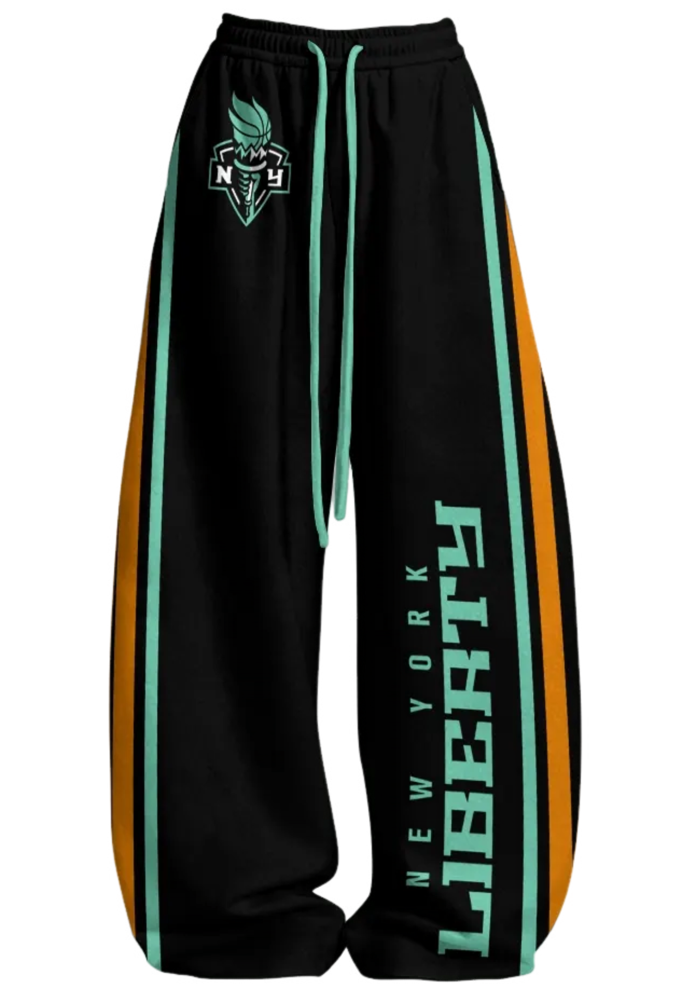 New York Liberty Black Tops & Elasticated Trousers Two-Piece Set