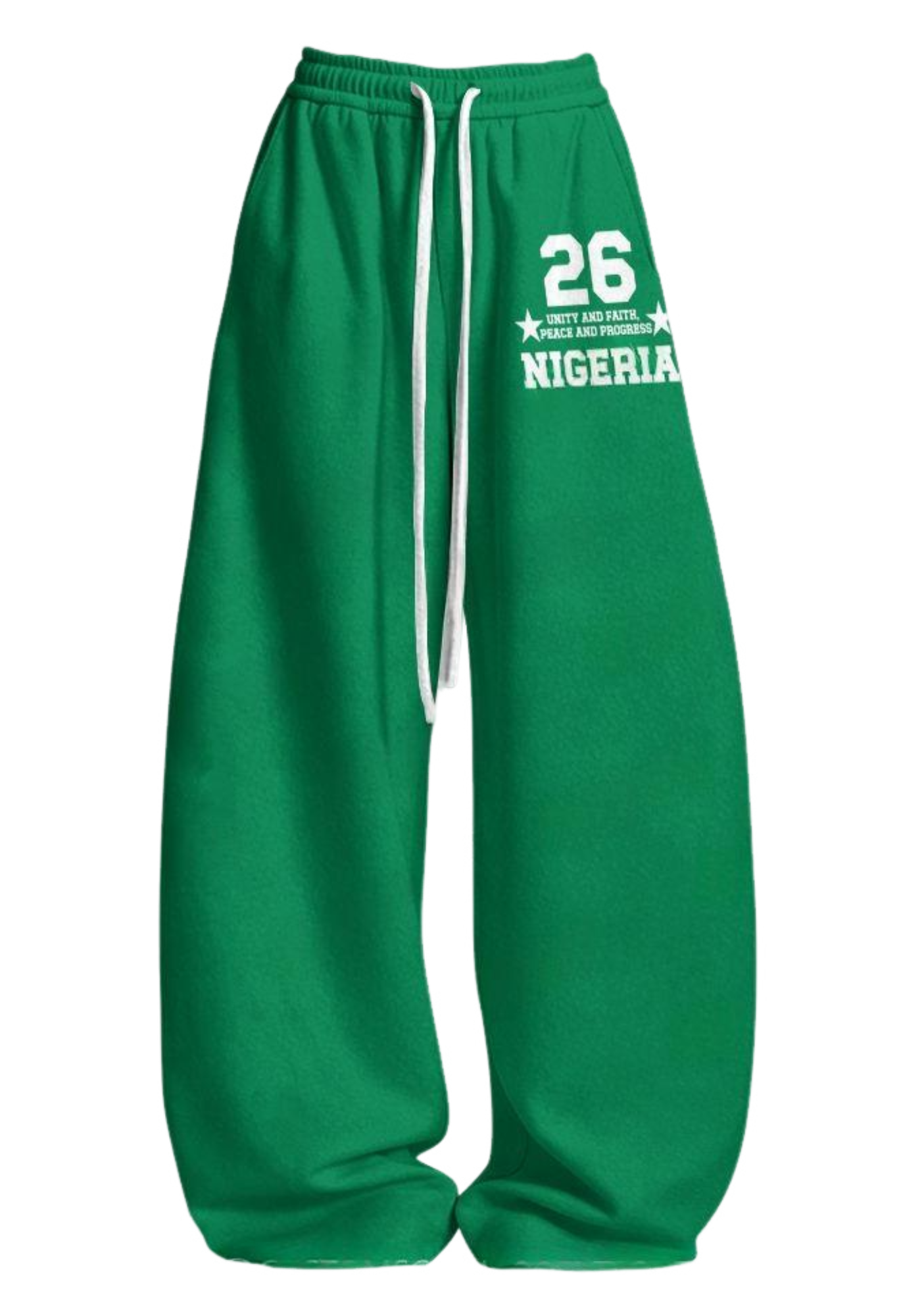 Nigeria Flag #26 Tops & Elasticated Trousers Two-Piece Set Secondary image