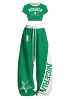 Nigeria Tops & Elasticated Trousers Two-Piece Set