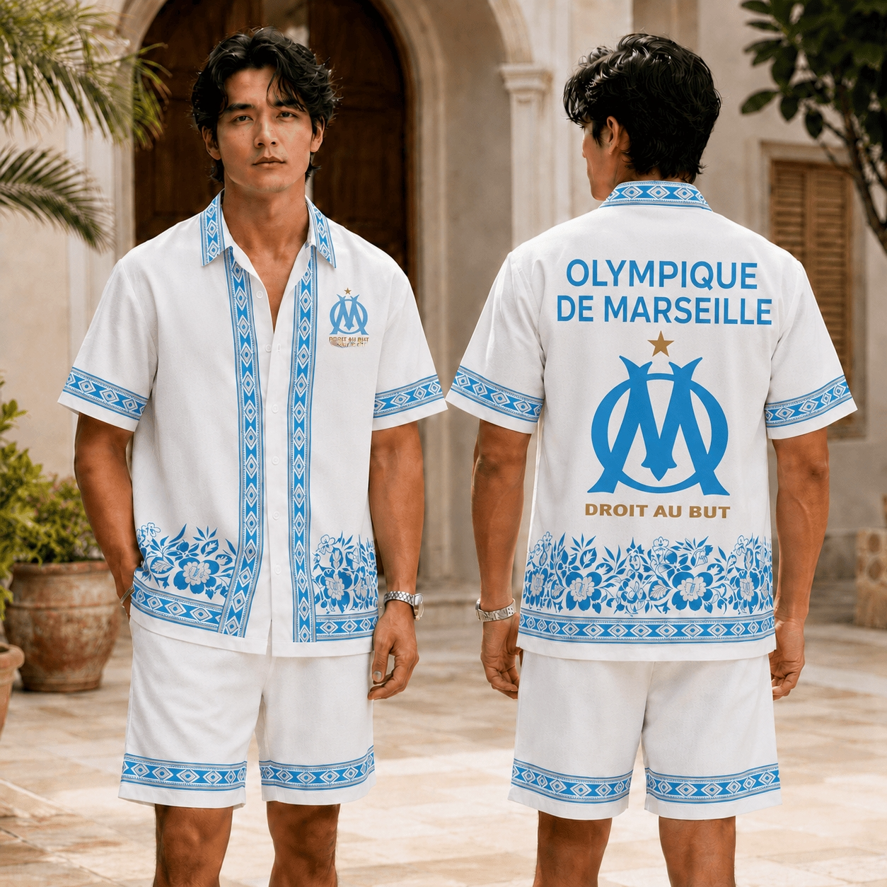 Olympique de Marseille Retro Hawaiian & Short Pants For Fan