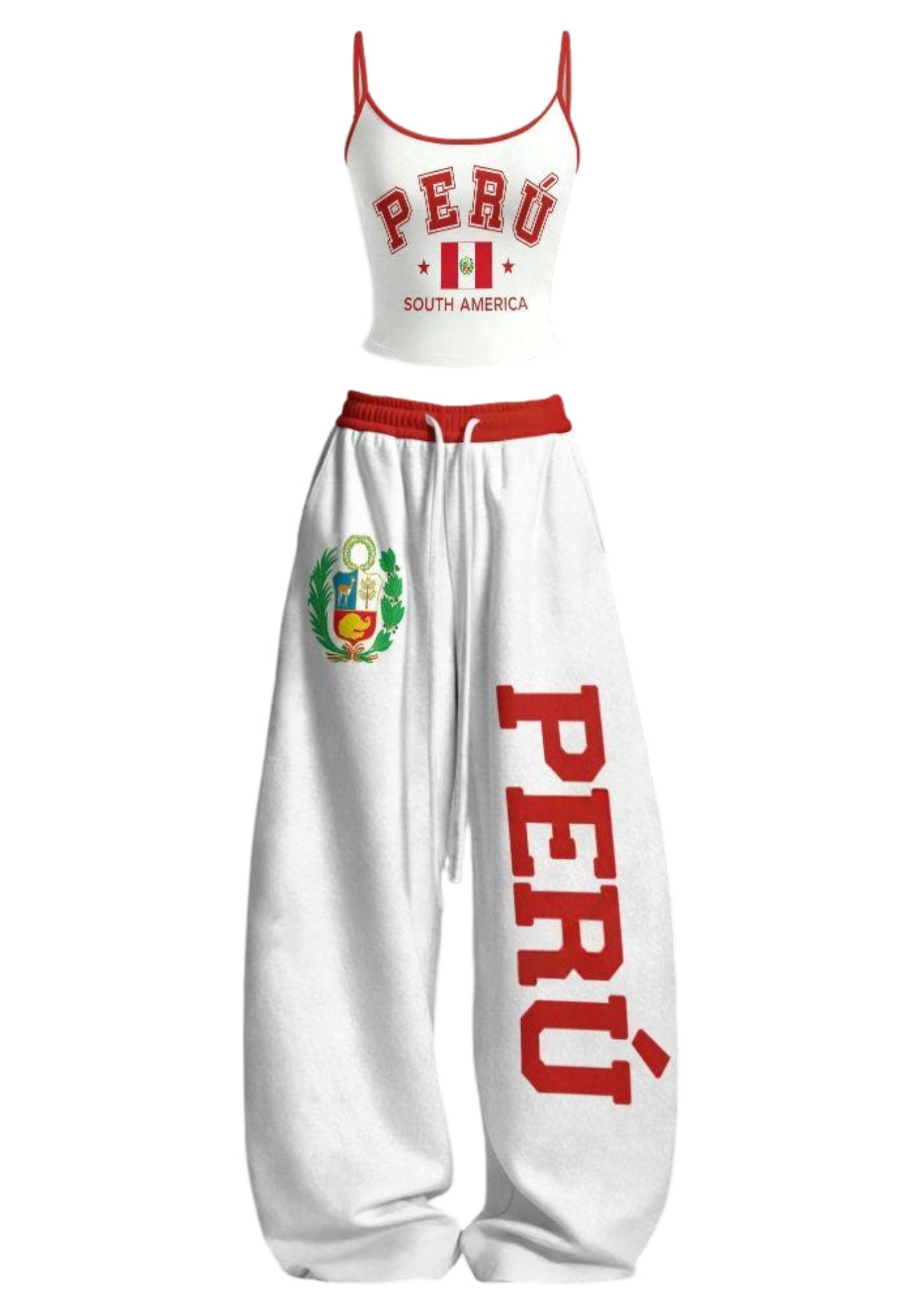 Peru Flag Tops & Elasticated Trousers Two-Piece Set Secondary image