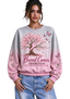 Women's Tree of Life Breast Cancer Awareness Gradient Crewneck Sweatshirt