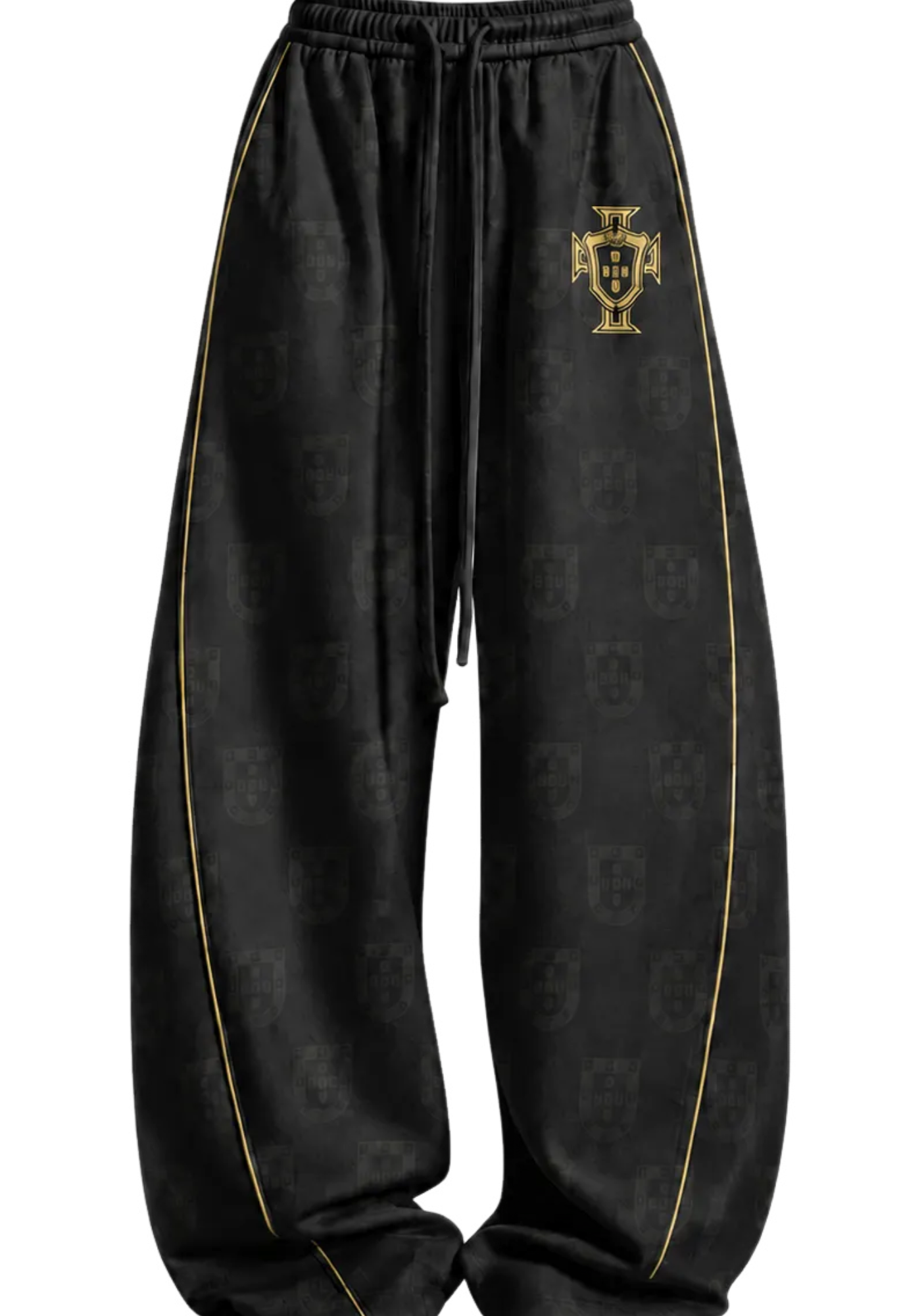 Luxury Gold Crest Portugal National Team #7 Tops & Elasticated Trousers Two-Piece Set
