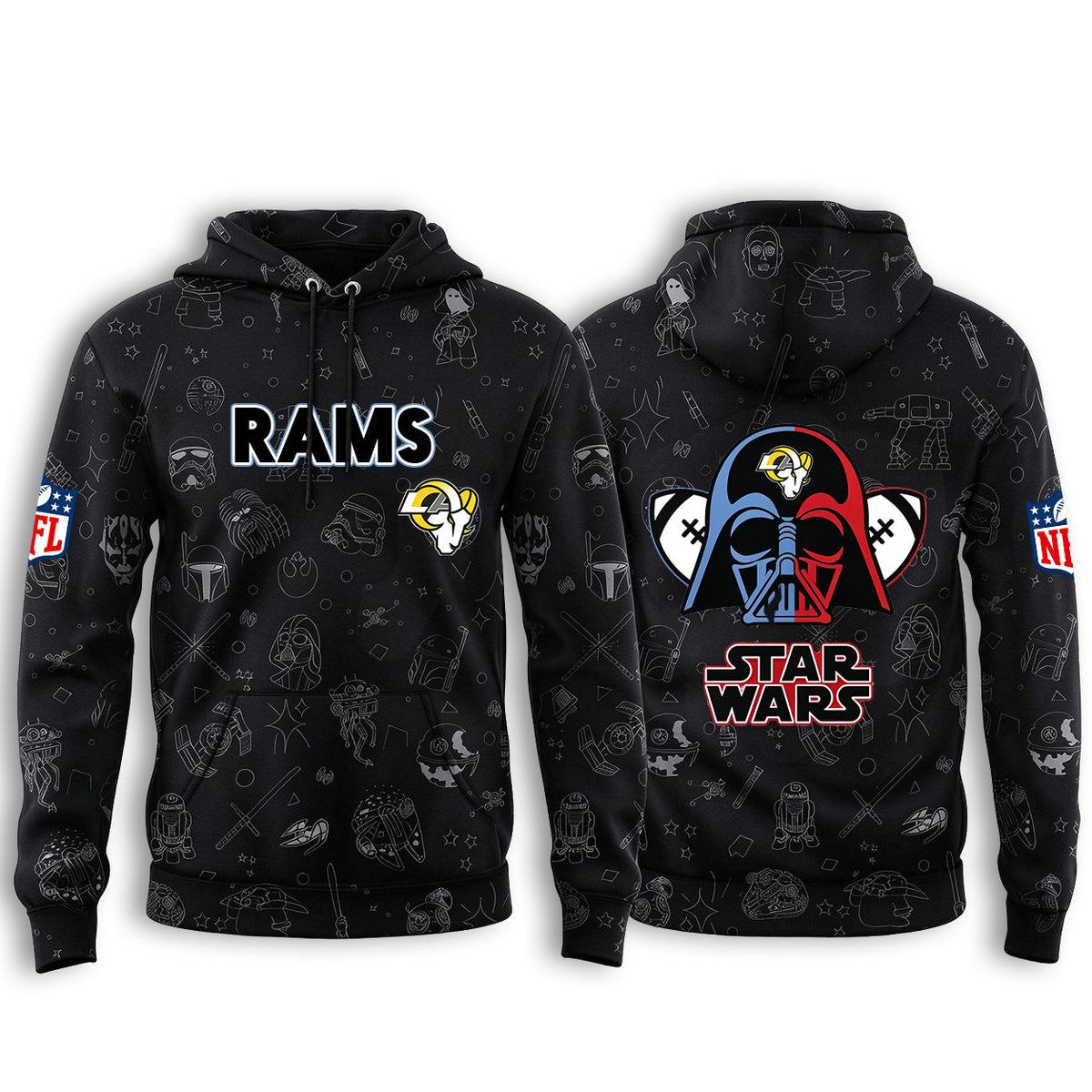 Los Angeles Rams Black Star Wars Graphic Hoodie Main image