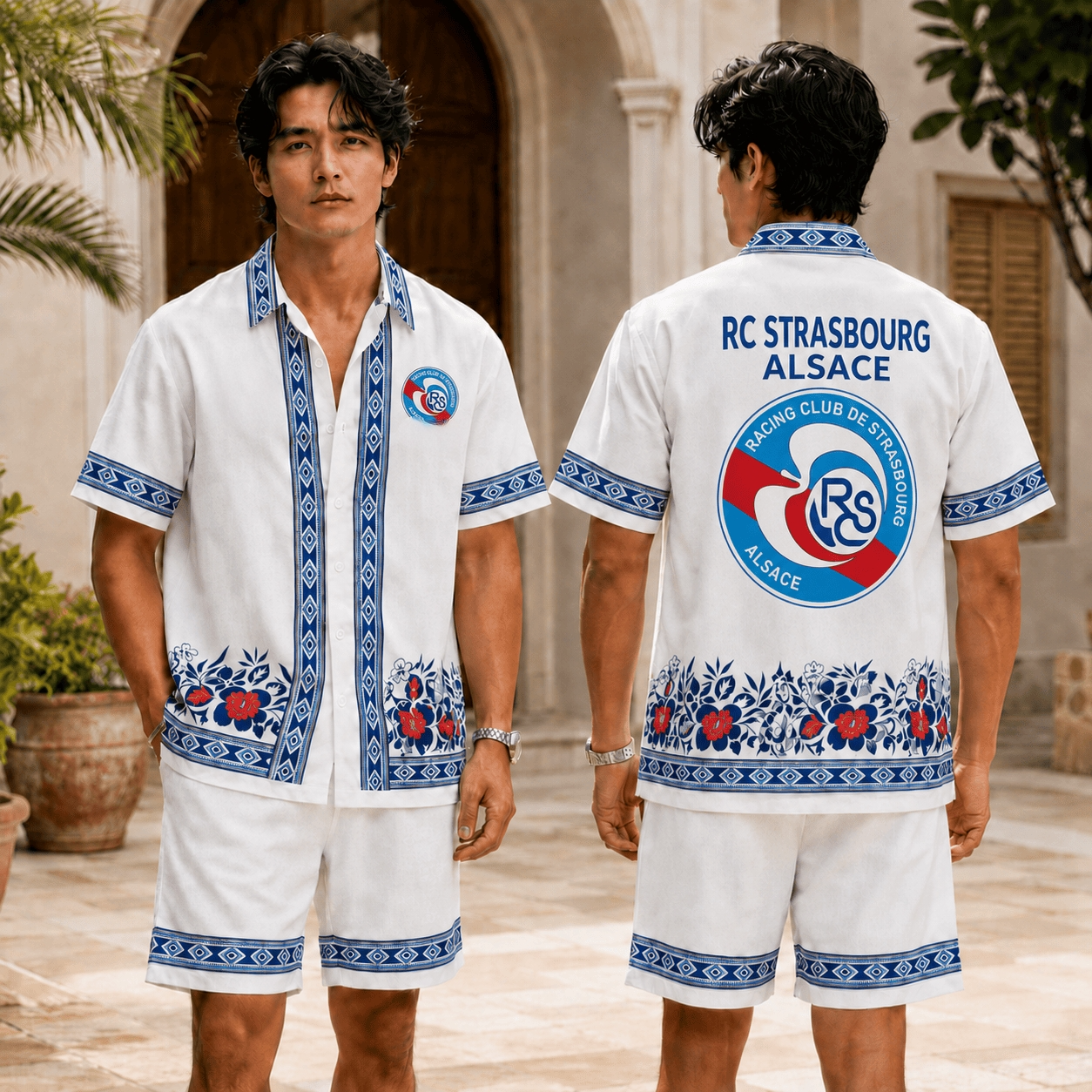 RC Strasbourg Floral Border Hawaiian & Short Pants For Fan Main image