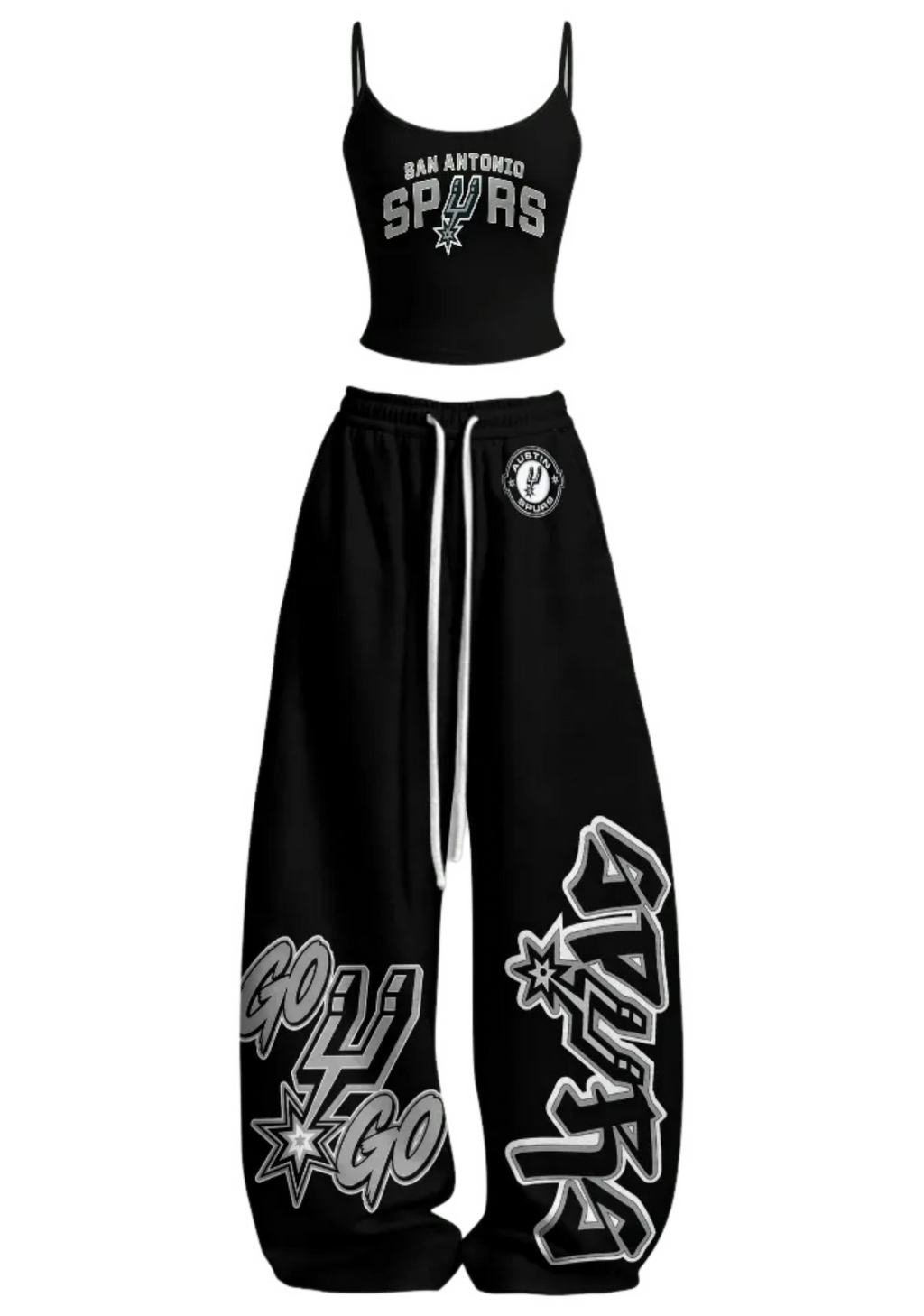 San Antonio Spurs Tops & Elasticated Trousers Two-Piece Set