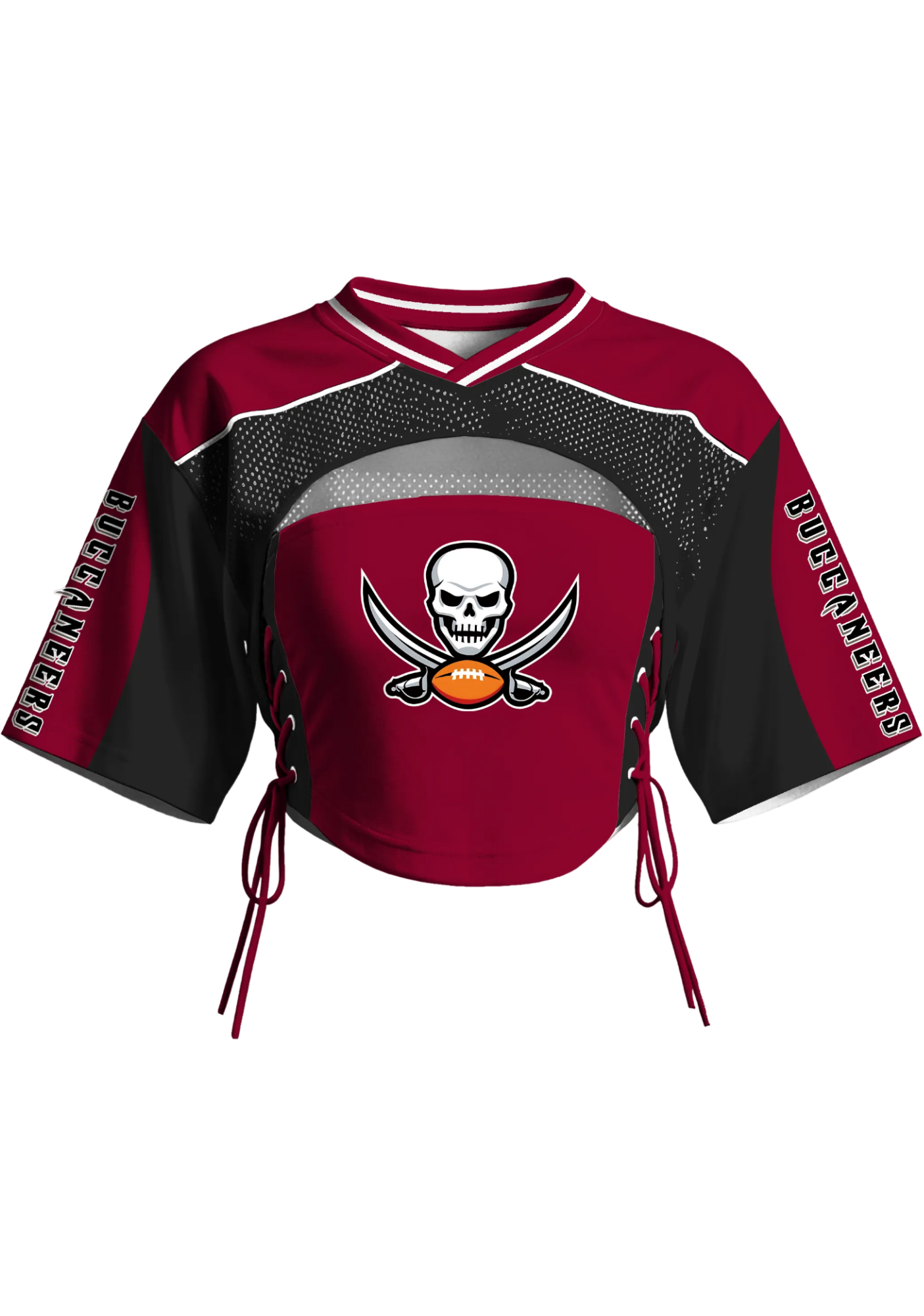 Tampa Bay Buccaneers Women Lace Up Cutout Cropped NFL Jersey Main image