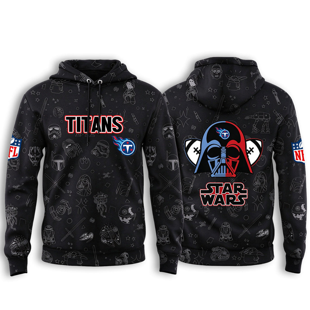 Tennessee Titans Black Star Wars Graphic Hoodie Main image