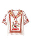Kansas City Chiefs Retro Player Collage Boho Floral V-Neck Blouse