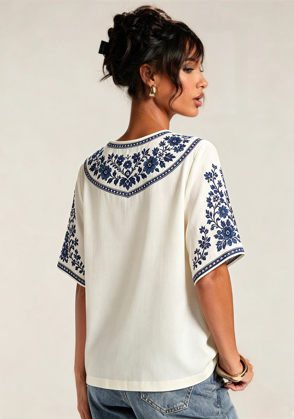 Tampa Bay Rays TB Logo Boho V-Neck Blouse