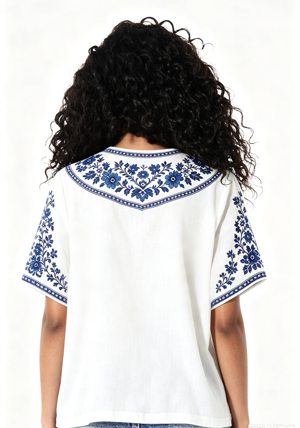 Los Angeles Dodgers Mexican Floral Border V-Neck Blouse
