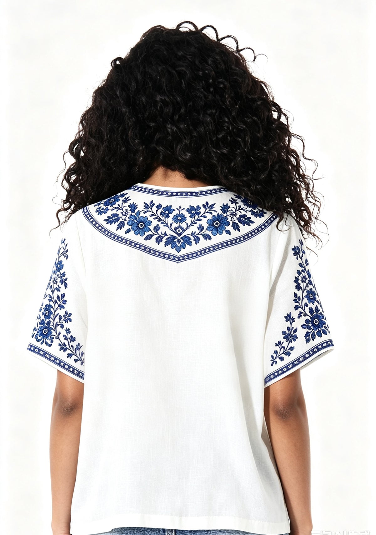 Los Angeles Dodgers Mexican Floral Border V-Neck Blouse
