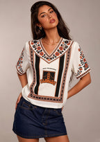 San Francisco Giants Bridge Boho Floral V-Neck Blouse