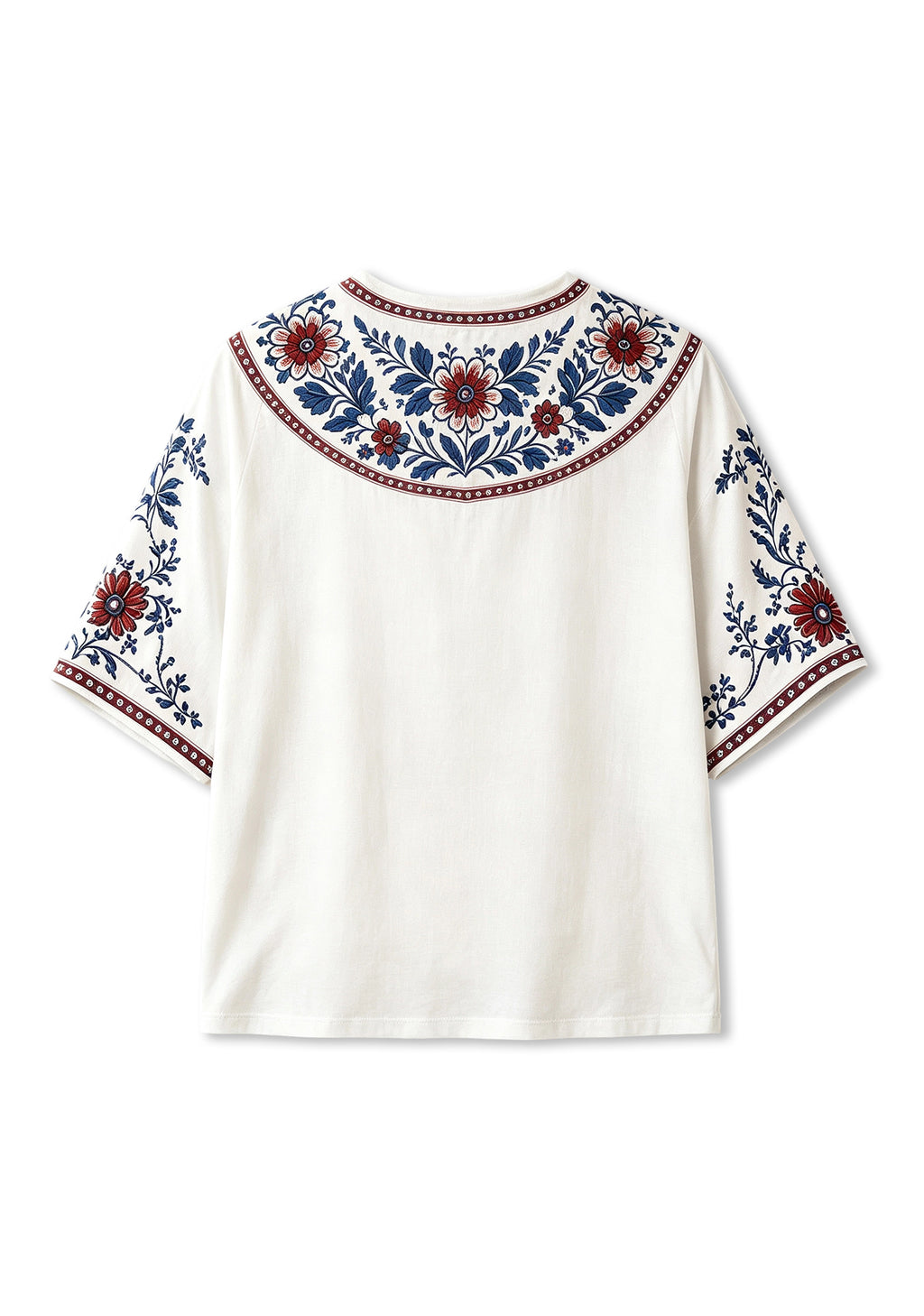 Boston Red Sox Boho Floral V-Neck Blouse