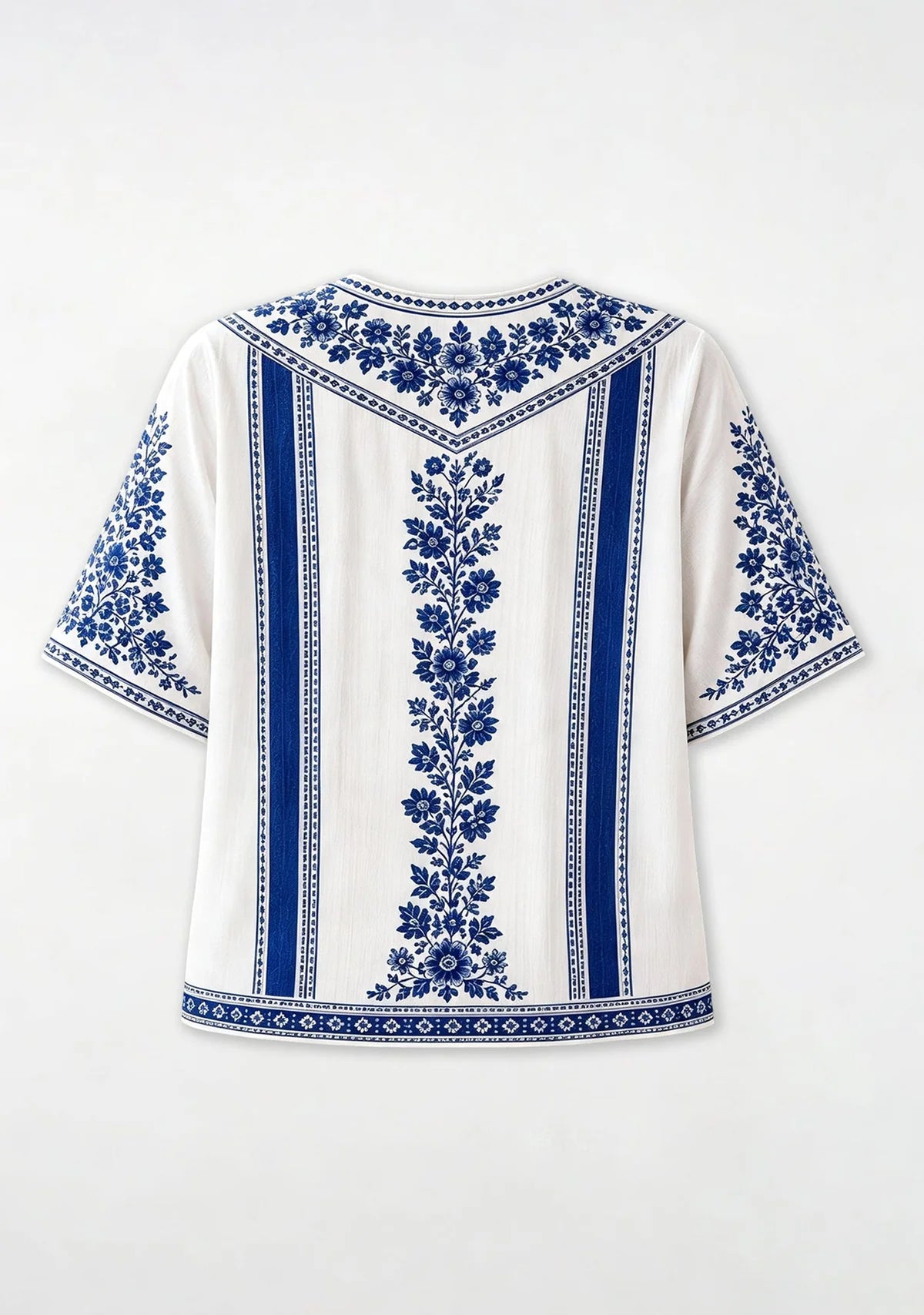 Toronto Blue Jays Maple Leaf Boho Floral V-Neck Blouse