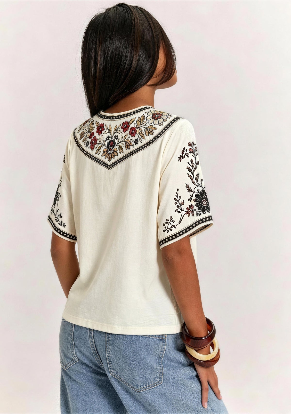 Boho Pittsburgh Steelers Floral V-Neck Blouse