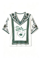 This Girl Loves Vikings Heart V-Neck Blouse