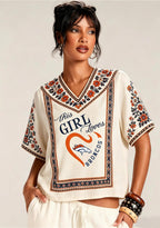 This Girl Loves Denver Broncos V-Neck Blouse