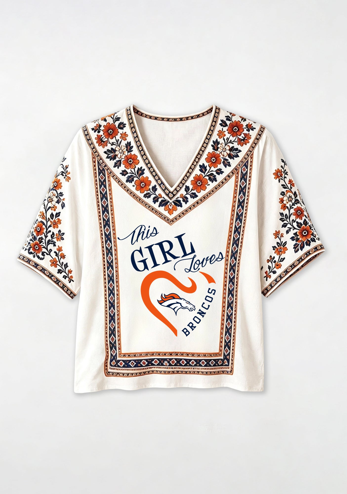 This Girl Loves Denver Broncos V-Neck Blouse Secondary image