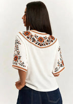 This Girl Loves Chicago Bears Boho Floral V-Neck Blouse