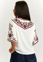 This Girl Loves Tampa Bay Buccaneers Boho Floral V-Neck Blouse
