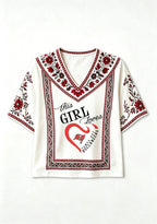 This Girl Loves Tampa Bay Buccaneers Boho Floral V-Neck Blouse