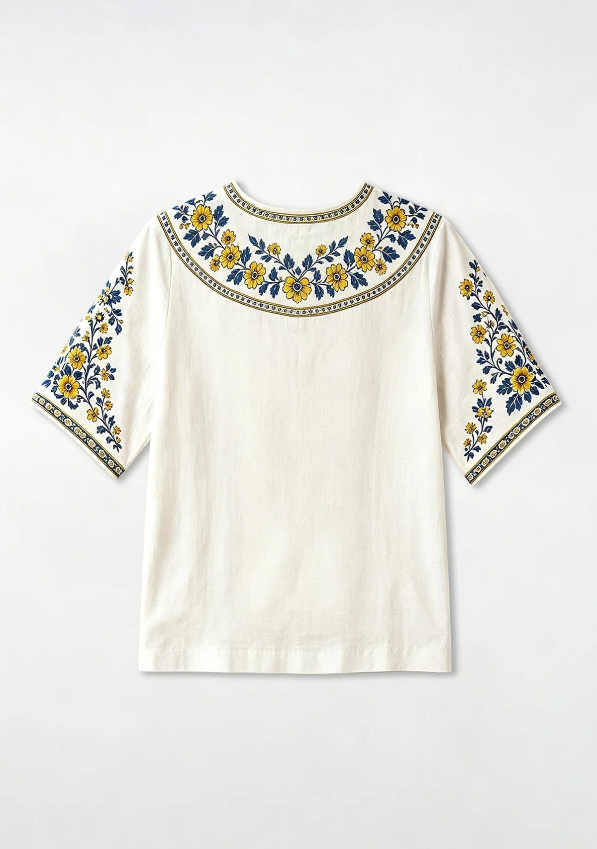 This Girl Loves Los Angeles Rams Boho Floral V-Neck Blouse