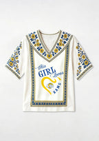 This Girl Loves Los Angeles Rams Boho Floral V-Neck Blouse