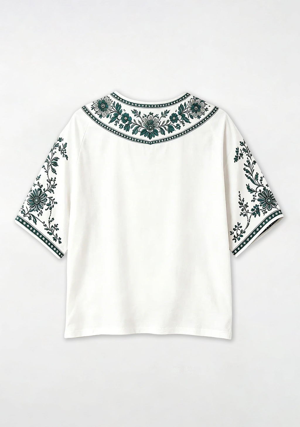 New York Jets Boho Floral V-Neck Blouse