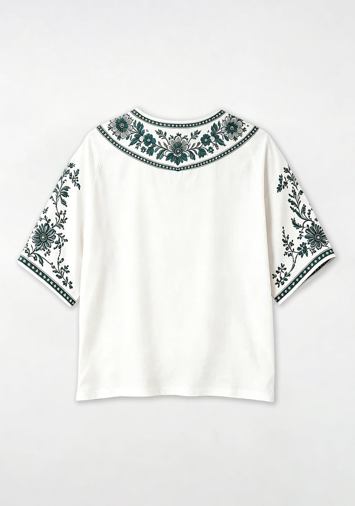 New York Jets Boho Floral V-Neck Blouse