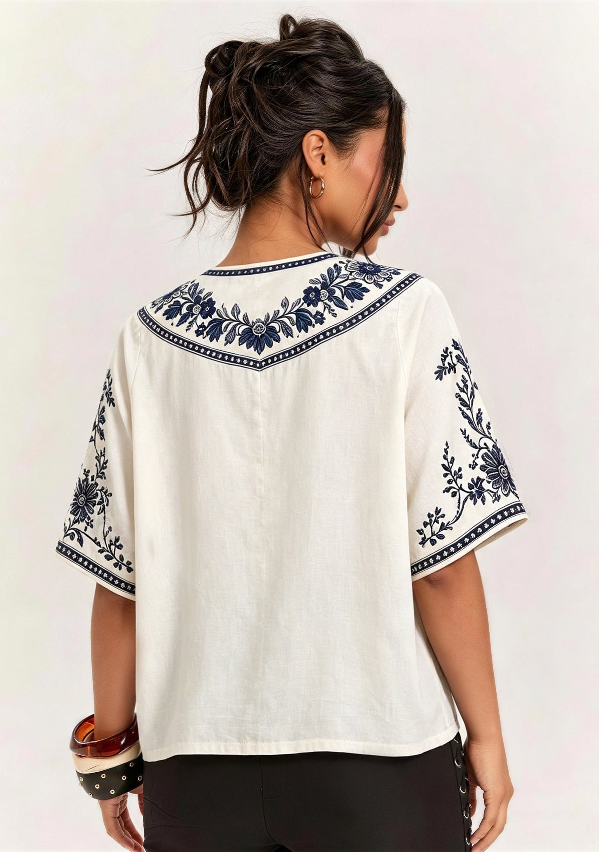 Boho Floral Dallas Cowboys Betty Boop V-Neck Blouse
