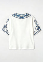 Boho Floral Detroit Lions Just a Girl Quote V-Neck Blouse