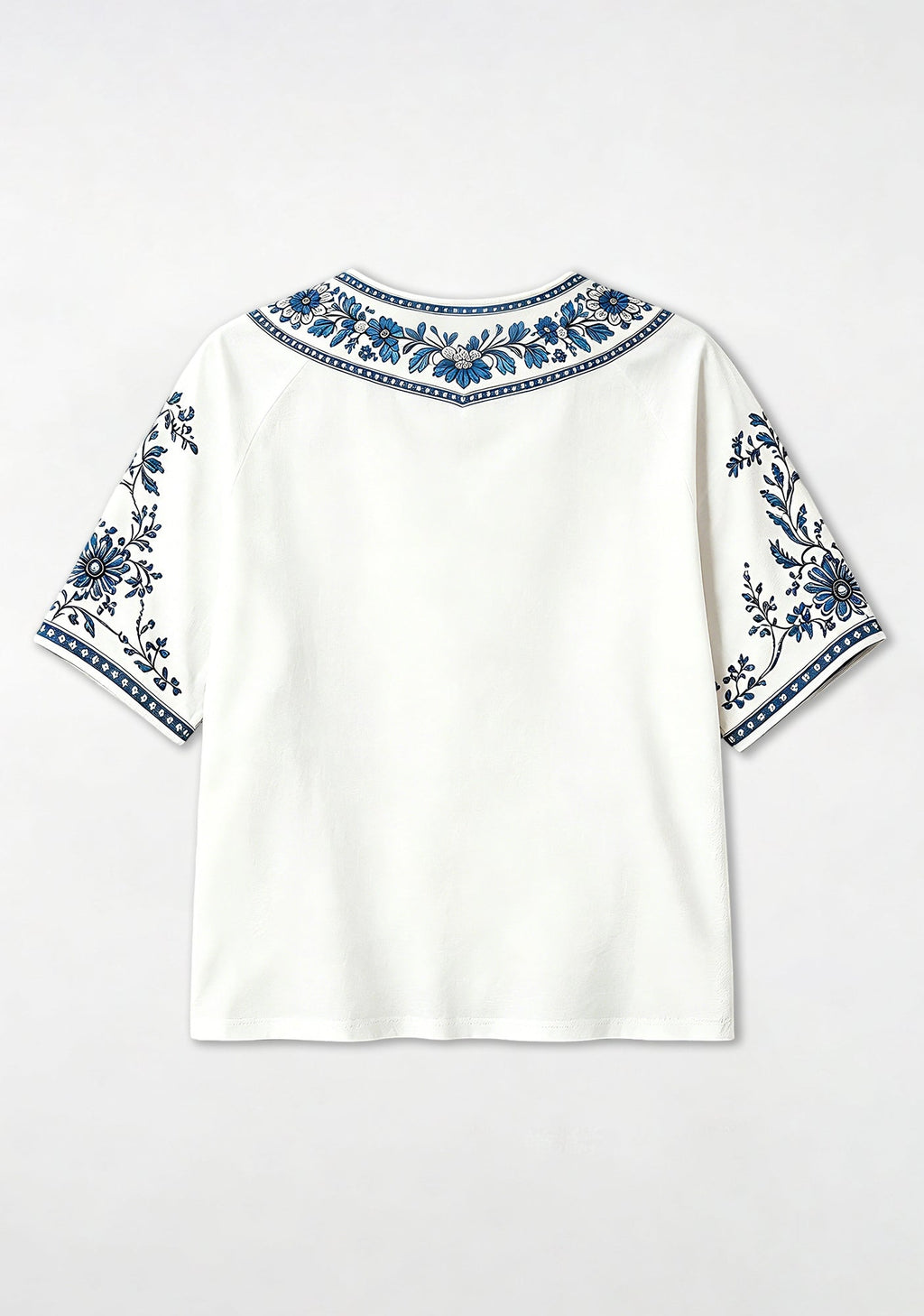 Boho Floral Detroit Lions Vertical Stripe V-Neck Blouse