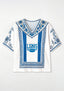 Boho Floral Detroit Lions Vertical Stripe V-Neck Blouse